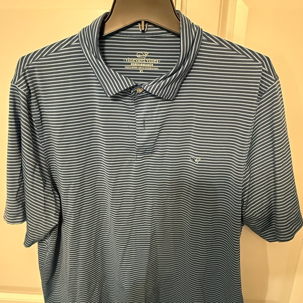 Vineyard Vines Men's Navy Striped Polo